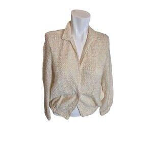 Toni Garment VTG 70s 80s Mohair Jacket Wool Short Jacket Blazer Beige Sz XS/S